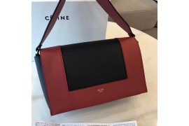 CEL-BAG-MF-101 Medium Frame Shoulder Flap Bag Calfskin Bi Colour Black/Red