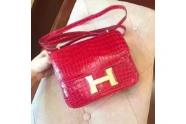 HE-BAG-CON-802 Constance Genuine Croc Red