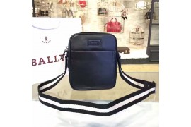 BLY-MSG-SL-101 Sorel Calfskin Smooth Messenger Bag Black/White Stripe