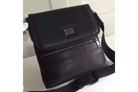 DG-MSG-108 Messenger Flap Bag Calkskin Grained Black