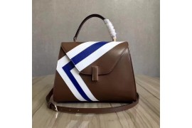 VLX-BAG-L-IS-101 Iside Top Handle Calfskin Nappa Brown with Stripe