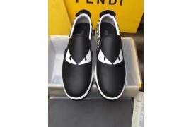 FEN-SH-SN-101 Bag Bugs Slip on Sneakers Calfskin Black/Multi Colour