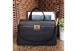 CHA-BF-221 Business Affinity Bag Matte Grained Calfskin Black