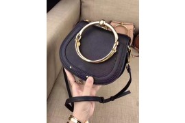 CHL-BAG-NL-101 Nile Bracelet Bag Calfskin Smooth/Suede Black