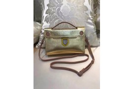 CD-BAG-17-122 Diorever Squard Top Handle Bag Calfskin Smooth Patent Gold