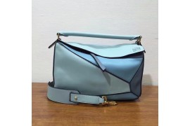 LW-BAG-L-PUZ-101 Puzzle Shoulder Bag Calfskin Tri Tone Light Blue