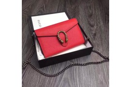 GU-WAL-L-DYS-104 Dionysus Mini Wallet/Chain Bag Togo Bright Red