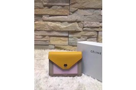 CEL-BAG-PKT-101 Pocket Flap Wallet Calfskin Tric Colour Grey/Pink/Amble