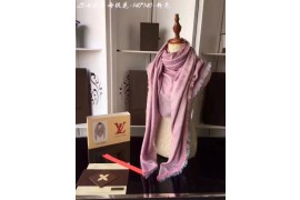 LV-SCF-WS-101 Monogram Design Wool+Silk Scarf Light Purple 