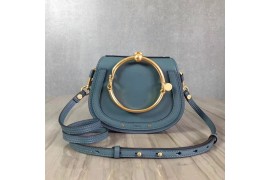 CHL-BAG-NL-103 Nile Bracelet Bag Calfskin Smooth/Suede Light Blue