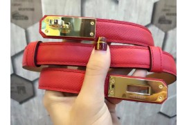 HE-BLT-L-KLY-103 Calfskin Togo Red With Kelly Buckle