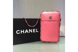 CHA-ACC-PB-103 Phone Bag Calfskin Pink 