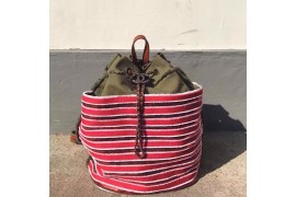 CHA-BP-801 Coco Cuba Canvass/Tweed Backpack Pink/Khaki