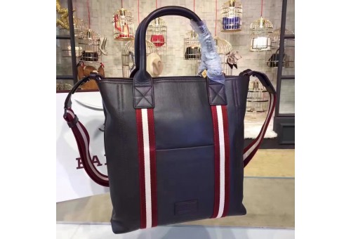 BLY-BAG-M-TT-102 Top Handle Top Bag Calfskin Brown White/Red Stripe