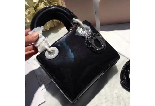 CD-BAG-LDM-171 Lady Dior Mini Mirror Patent Black  
