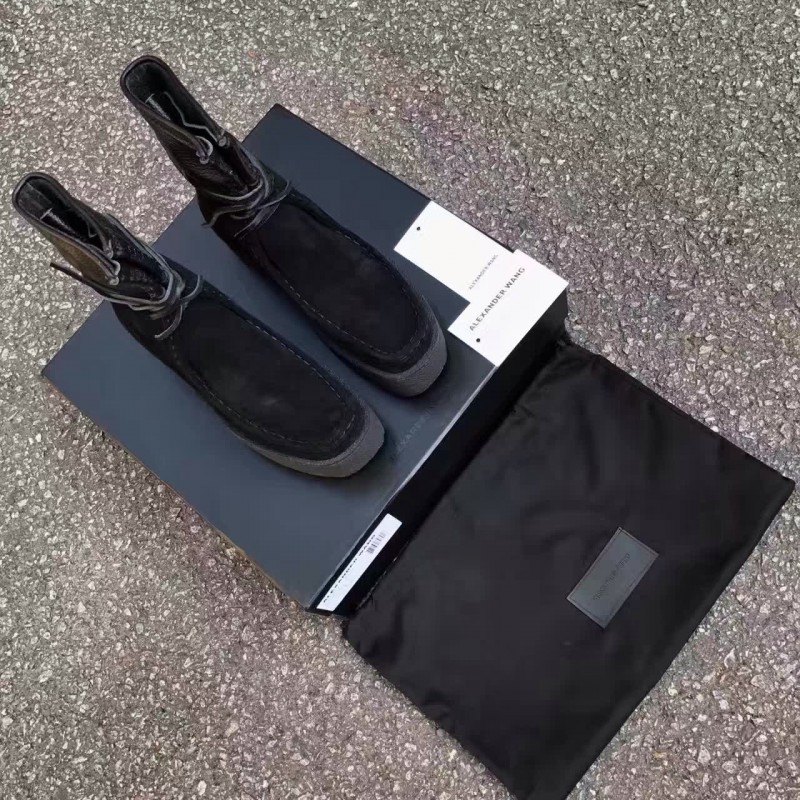 AW-SH-L-SHC-102 Calfskin Suede High Cut Sneaker Black