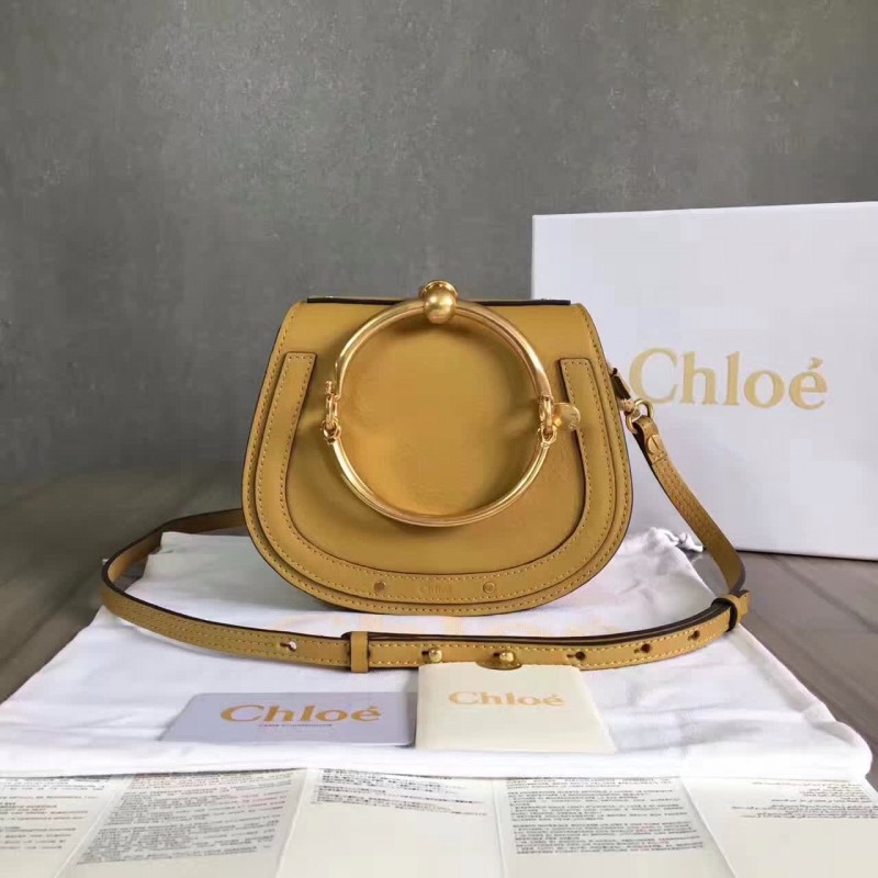 CHL-BAG-NL-105 Nile Bracelet Bag Calfskin Smooth/Suede Mustard Yellow