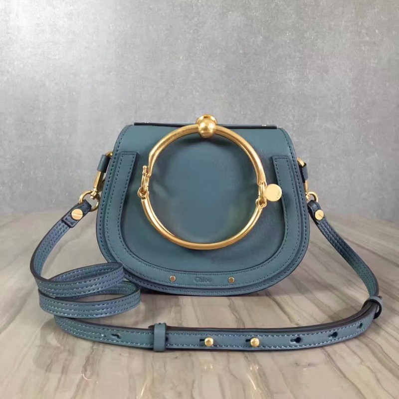 CHL-BAG-NL-103 Nile Bracelet Bag Calfskin Smooth/Suede Light Blue