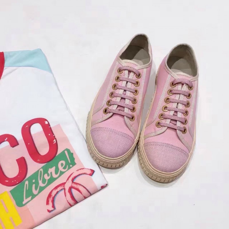 CHA-SH-L-SKR-101 Coco Cuban Sneakers Canvas Pink